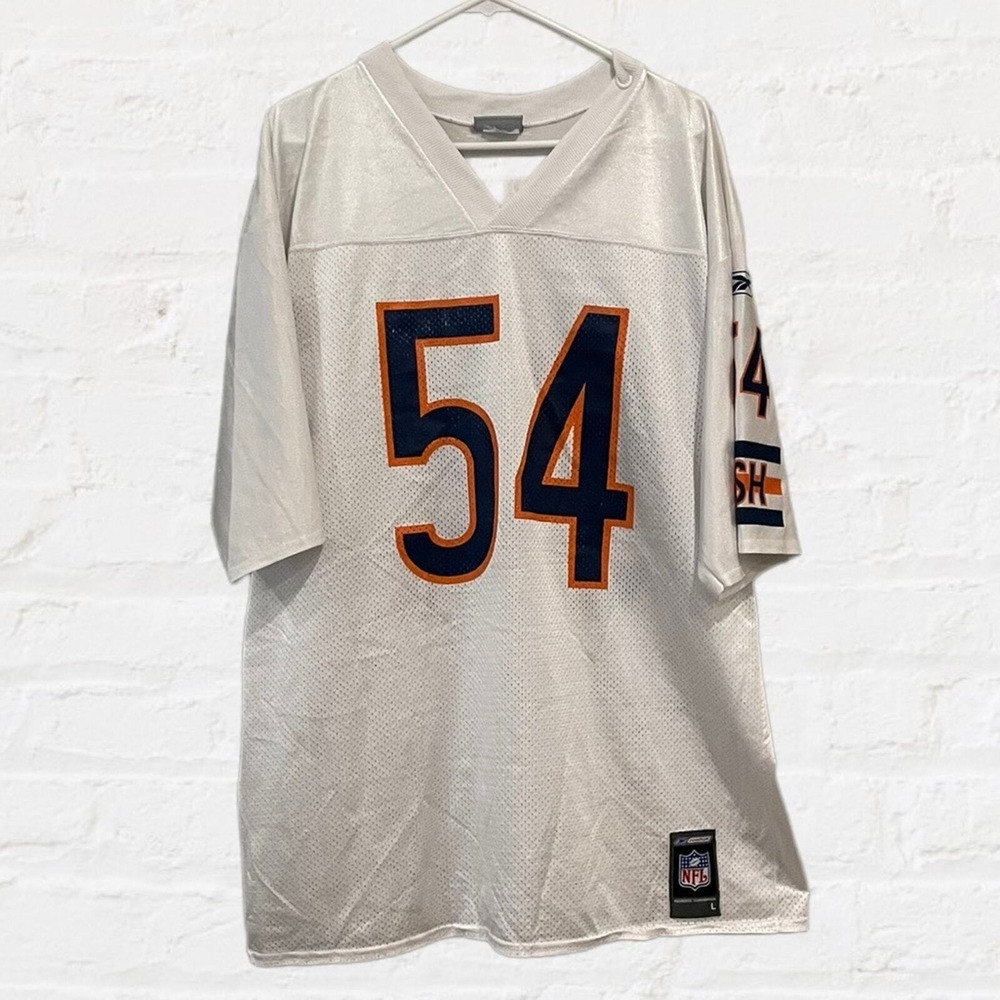 Reebok Chicago Bears Brian Urlacher 54 NFL White Mesh Football Jersey Mens Large